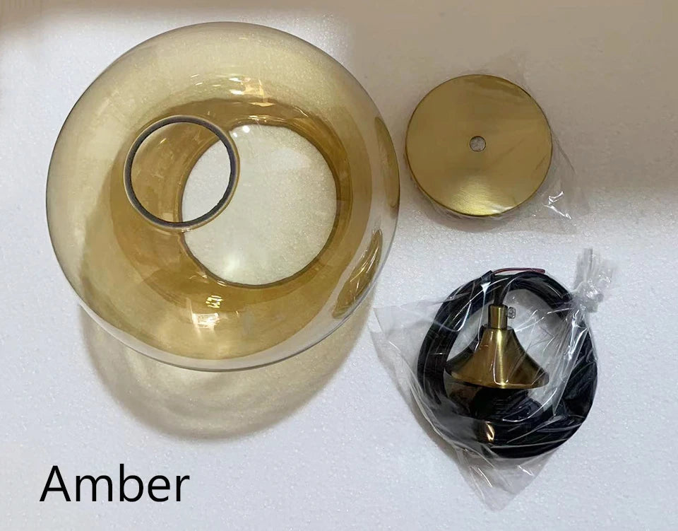 Dropshipping LED Glass Ceiling Pendant Lamp Nordic loft Restaurant pendant Lights Fixtures Living Room Home Decoration Lighting