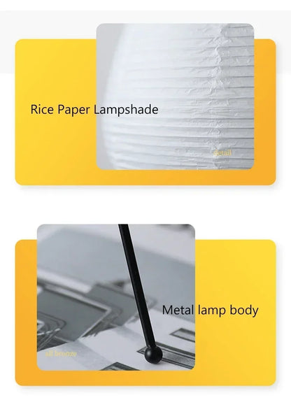 Noguchi Akari Rice Paper Floor Light Japanese Table Desk Lamp with E27 Bulb