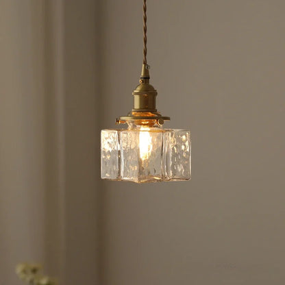 Modern New Style Malleolar Groove Glass Pendant Light Yellow Copper Dining Room Study Hotel Chandelier Lightingt E27 Home Decor