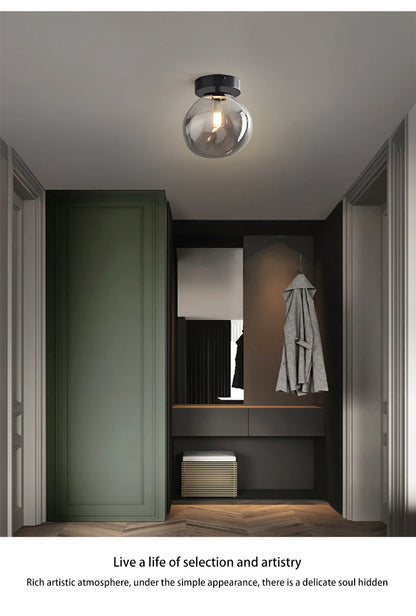 Modern LED Glass Ceiling Lights Home Indoor Chandeliers Ceiling Lamps Bedroom Aisle Corridor Lamp Lampara techo Lustre E27 Bulb