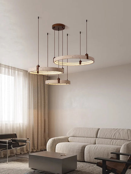 Elevate Your Living Room With Our Luxury Natural Stone LED Chandelier High-end Pendant Light 40cm 50cm 60cm Dimming Function