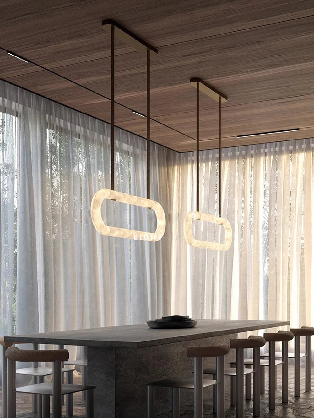 Elevate Your Living Room With Our Luxury Natural Stone LED Chandelier High-end Pendant Light 40cm 50cm 60cm Dimming Function