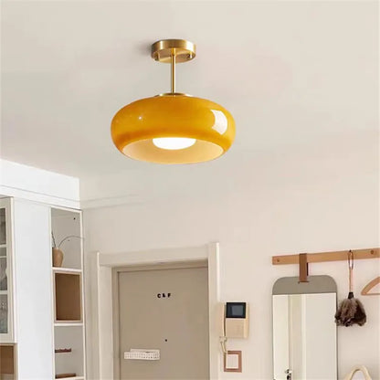 Orange Glass Ceiling Chandelier Vintage Living Room Bauhaus Chandelier For Bedroom Restaurant Decor French Dining Hanging Lamp