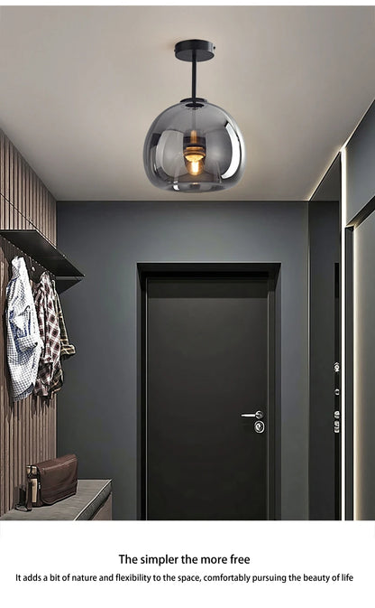 Modern LED Glass Ceiling Lights Home Indoor Chandeliers Ceiling Lamps Bedroom Aisle Corridor Lamp Lampara techo Lustre E27 Bulb