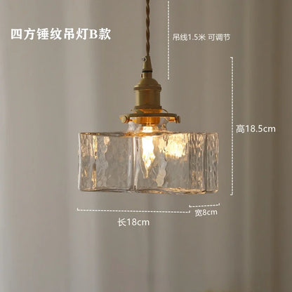 Modern New Style Malleolar Groove Glass Pendant Light Yellow Copper Dining Room Study Hotel Chandelier Lightingt E27 Home Decor