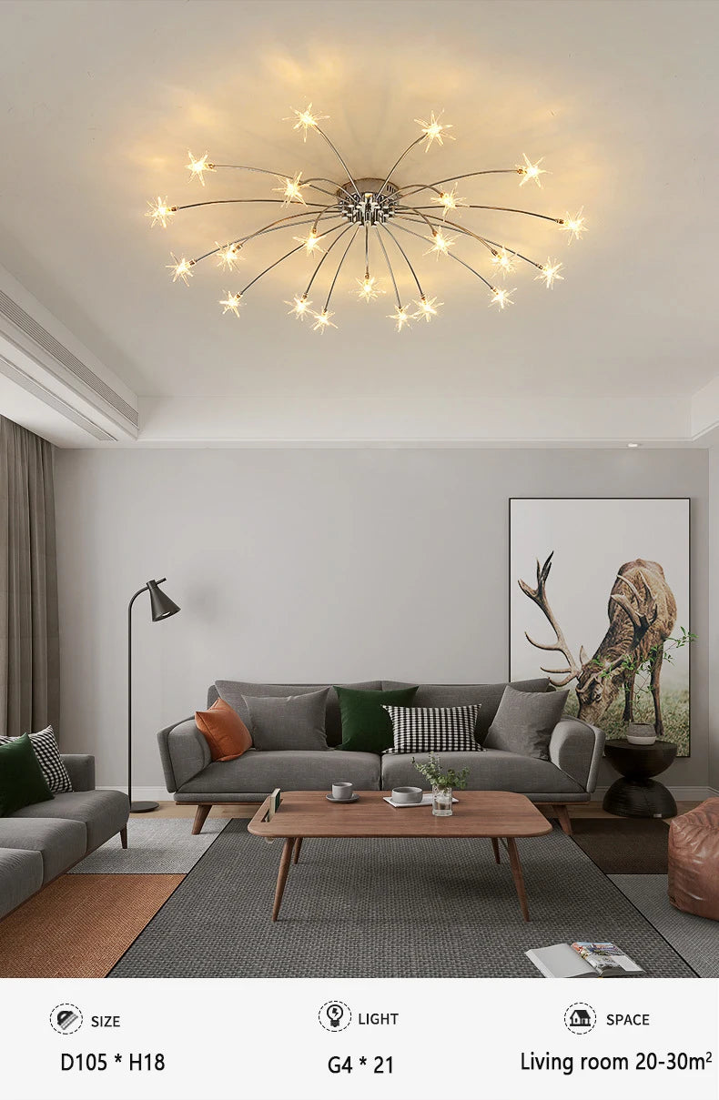 Modern Chandeliers For Living Room Led Lamp Nordic Design Ceiling Light Bedroom Kitchen Foyer Decor Home Lighting Lustre Fixture