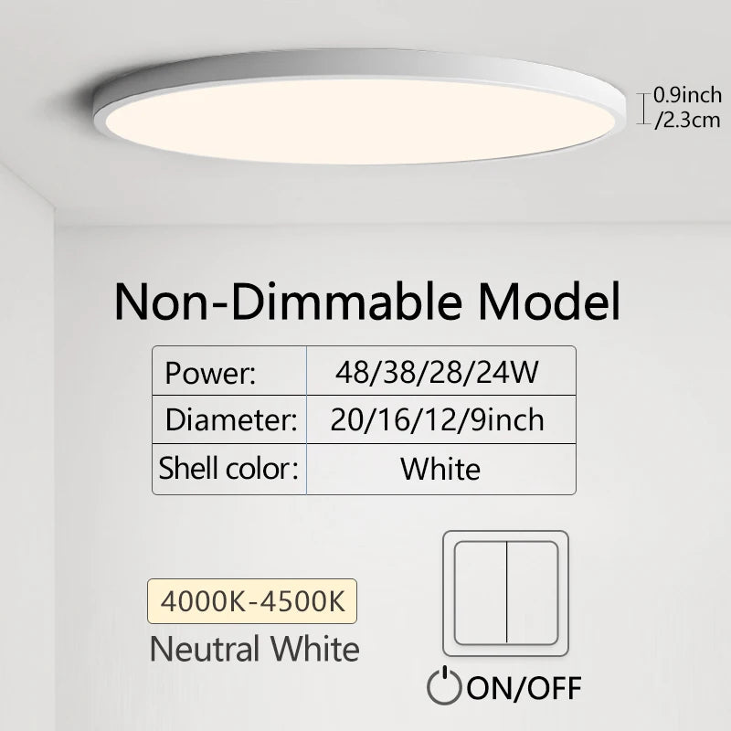 MARPOU 2cm Ultra-thin LED ceiling light 24W 28W 38W 48W warm white cold white neutral white indoor modern lighting Decoration