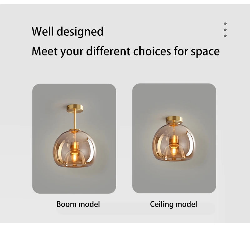 Modern LED Glass Ceiling Lights Home Indoor Chandeliers Ceiling Lamps Bedroom Aisle Corridor Lamp Lampara techo Lustre E27 Bulb