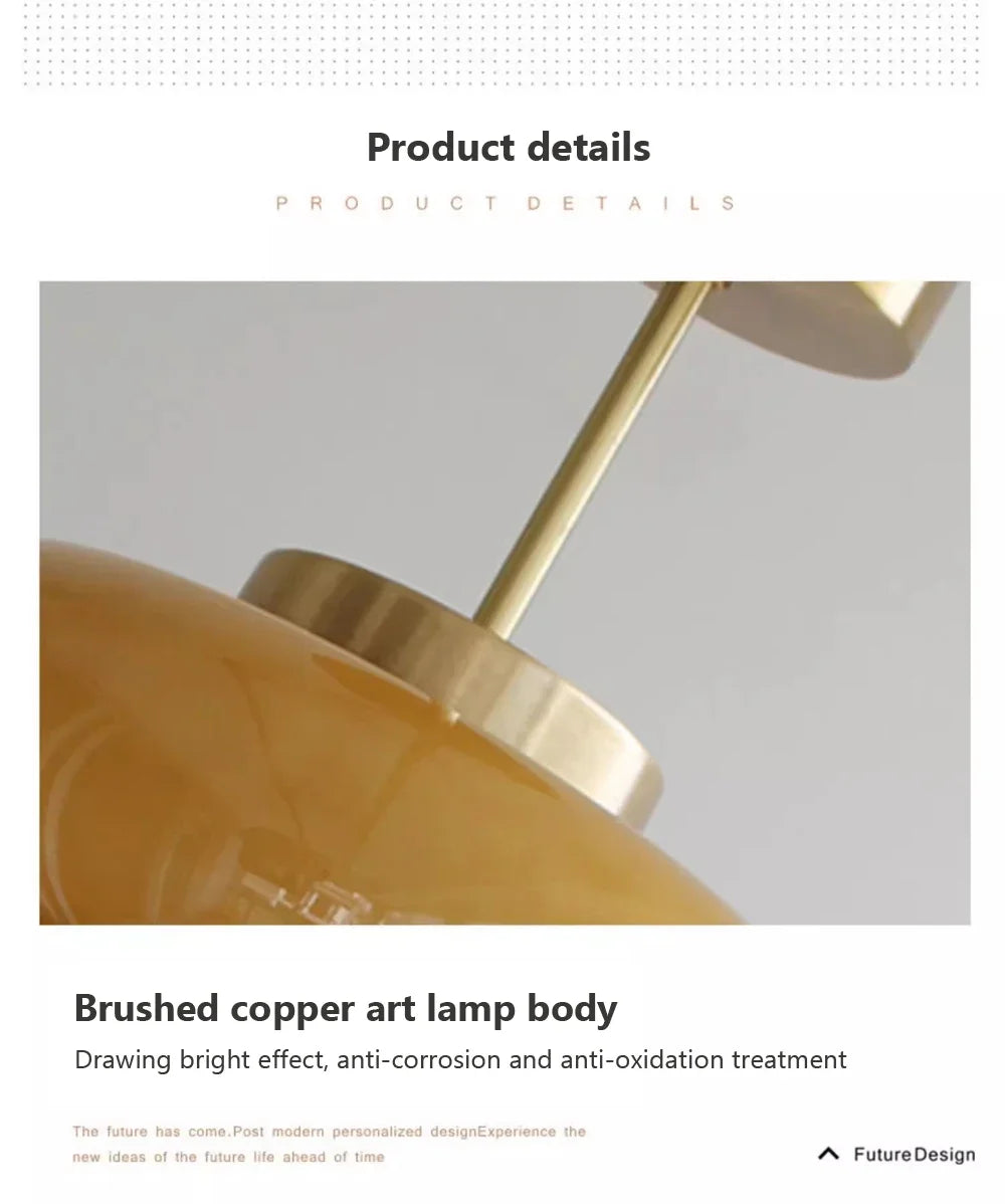 Orange Glass Ceiling Chandelier Vintage Living Room Bauhaus Chandelier For Bedroom Restaurant Decor French Dining Hanging Lamp