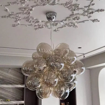Nordic Balloon Bubble Lighting Boy Children's Bedroom Chandelier Living Room Model Restaurant Creative Ash Glass Pendant Lamp