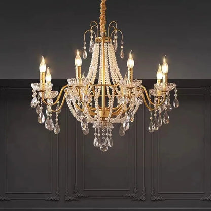 French Luxury Crystal Pendant Lights Ceiling Pendant Lamp Suspension Chandelier for Living Room Chandeliers Ceiling Light Lustre