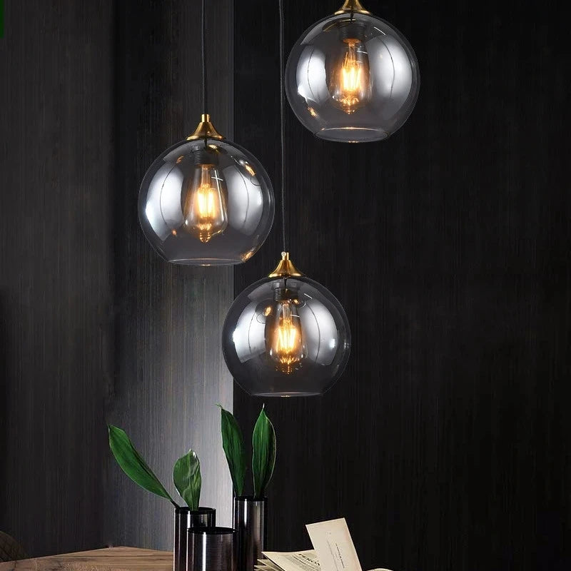 Dropshipping LED Glass Ceiling Pendant Lamp Nordic loft Restaurant pendant Lights Fixtures Living Room Home Decoration Lighting