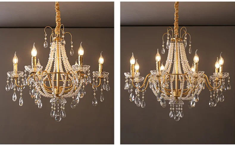 French Luxury Crystal Pendant Lights Ceiling Pendant Lamp Suspension Chandelier for Living Room Chandeliers Ceiling Light Lustre