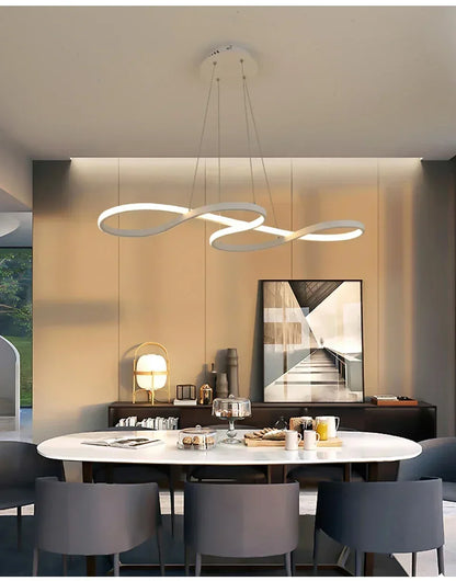 Modern Restaurant Line Pendant Light Bar Dining Table Restaurant Decoration Remote Dimming Kitchen LED Line Pendant Light