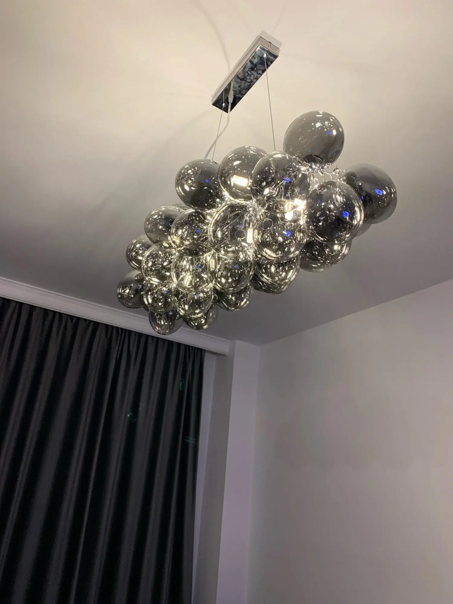 Nordic Balloon Bubble Lighting Boy Children's Bedroom Chandelier Living Room Model Restaurant Creative Ash Glass Pendant Lamp