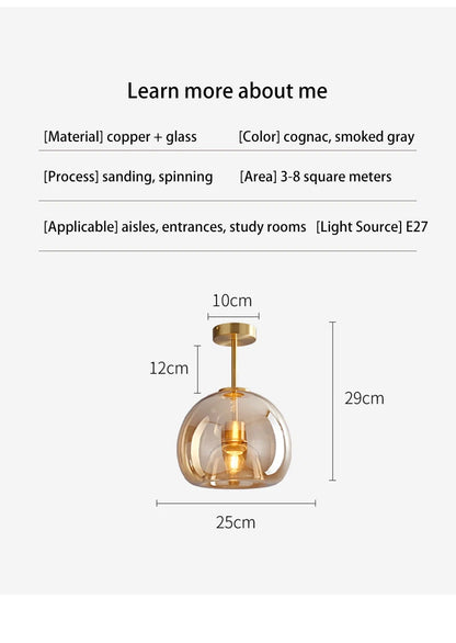 Modern LED Glass Ceiling Lights Home Indoor Chandeliers Ceiling Lamps Bedroom Aisle Corridor Lamp Lampara techo Lustre E27 Bulb