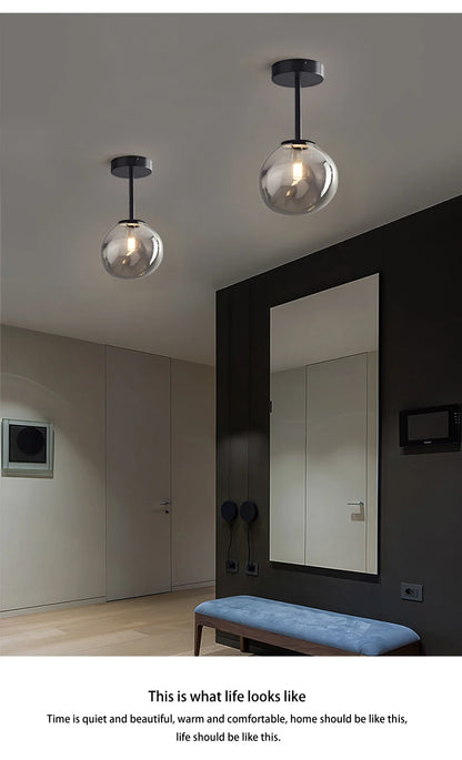 Modern LED Glass Ceiling Lights Home Indoor Chandeliers Ceiling Lamps Bedroom Aisle Corridor Lamp Lampara techo Lustre E27 Bulb