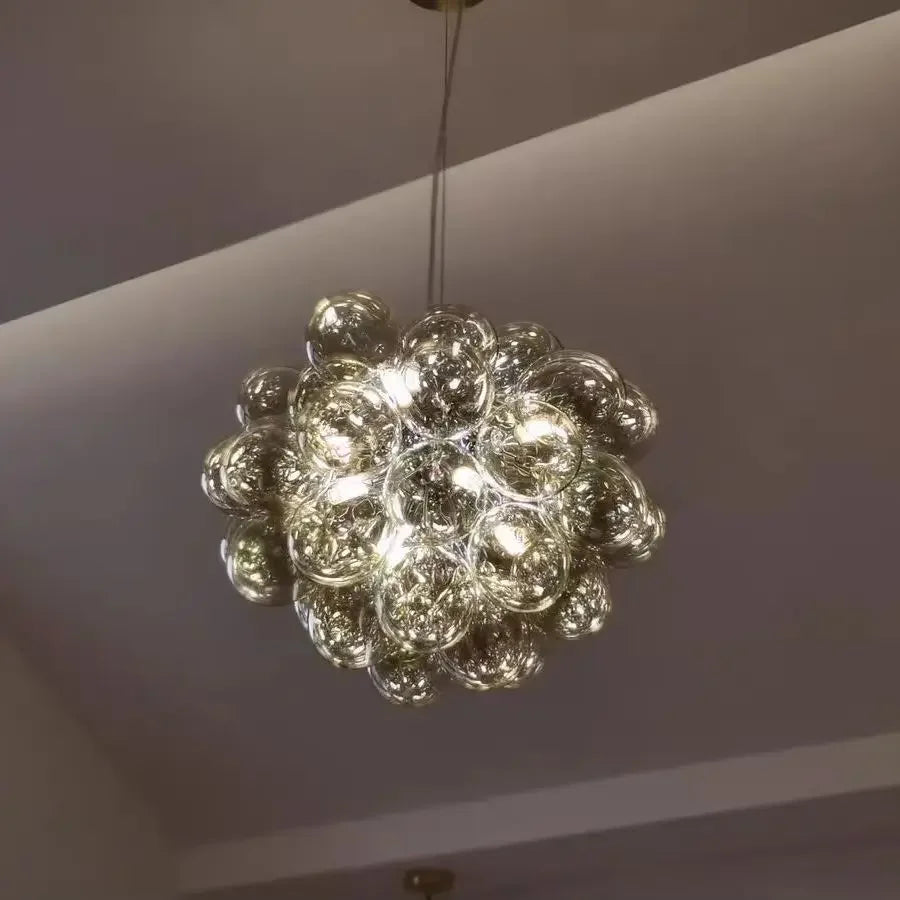 Nordic Balloon Bubble Lighting Boy Children's Bedroom Chandelier Living Room Model Restaurant Creative Ash Glass Pendant Lamp