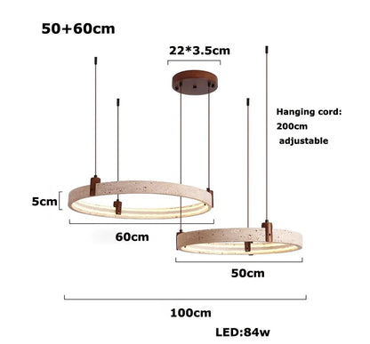 Elevate Your Living Room With Our Luxury Natural Stone LED Chandelier High-end Pendant Light 40cm 50cm 60cm Dimming Function