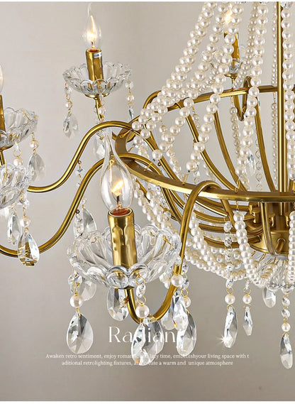 French Luxury Crystal Pendant Lights Ceiling Pendant Lamp Suspension Chandelier for Living Room Chandeliers Ceiling Light Lustre