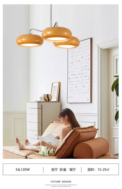 Orange Glass Ceiling Chandelier Vintage Living Room Bauhaus Chandelier For Bedroom Restaurant Decor French Dining Hanging Lamp