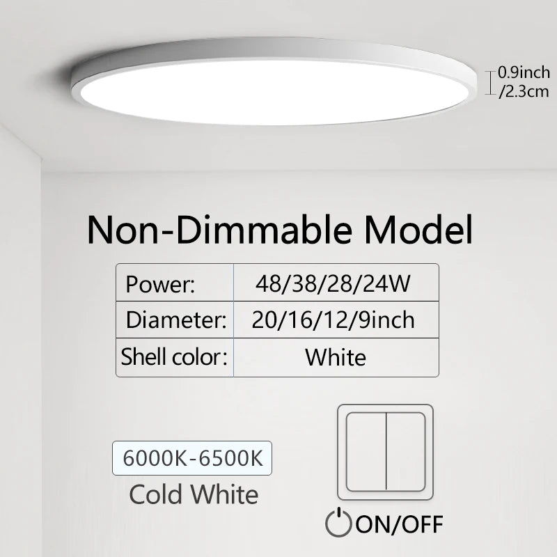 MARPOU 2cm Ultra-thin LED ceiling light 24W 28W 38W 48W warm white cold white neutral white indoor modern lighting Decoration