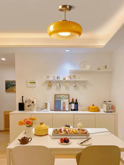 Orange Glass Ceiling Chandelier Vintage Living Room Bauhaus Chandelier For Bedroom Restaurant Decor French Dining Hanging Lamp