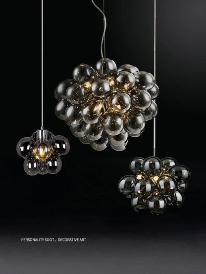 Nordic Balloon Bubble Lighting Boy Children's Bedroom Chandelier Living Room Model Restaurant Creative Ash Glass Pendant Lamp