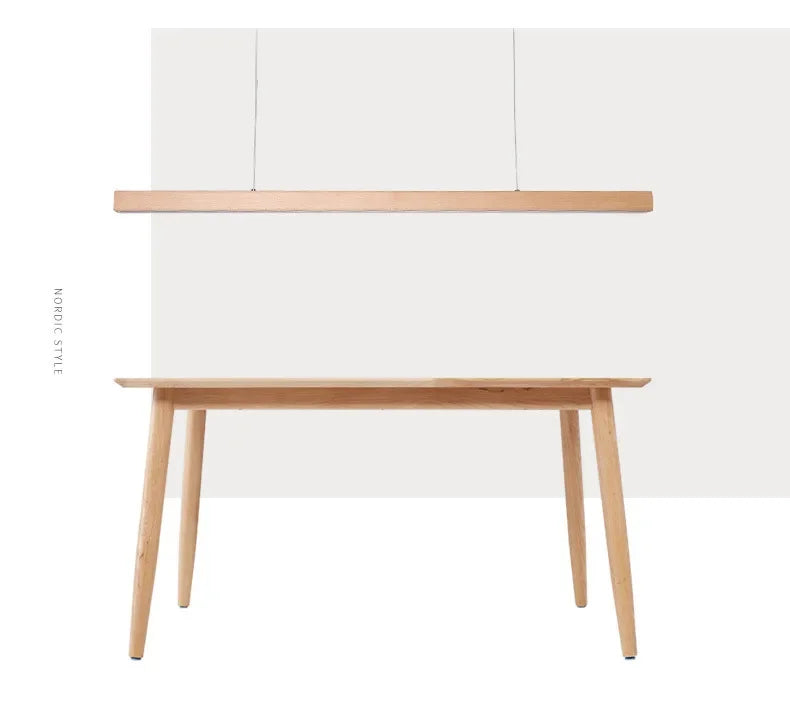 Nordic Long Wood Strip LED Pendant Light Dining Table Lamp Light Suspension Chandelier for Living Dining Room Lighting Fixture