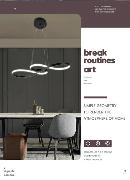 Modern Restaurant Line Pendant Light Bar Dining Table Restaurant Decoration Remote Dimming Kitchen LED Line Pendant Light